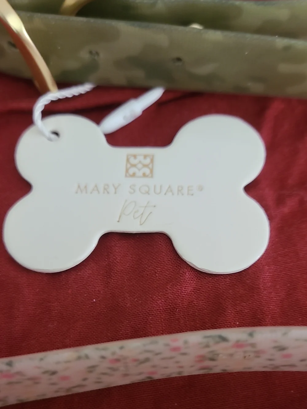 Mary Square Floral Pink Pet Collars with Gold Hardware